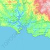 Topografische Karte Plymouth, Höhe, Relief