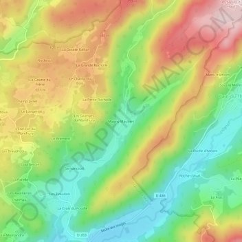 Topografische Karte Magny Maubert, Höhe, Relief