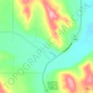 Topografische Karte Millarville, Höhe, Relief