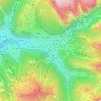 Topografische Karte Wolkenstein in Gröden, Höhe, Relief