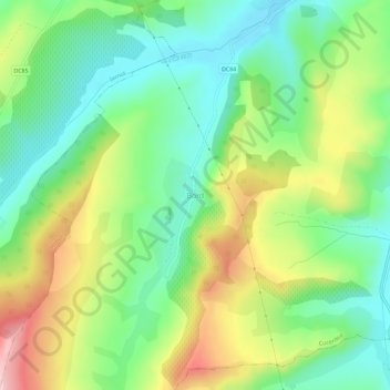 Topografische Karte Bord, Höhe, Relief