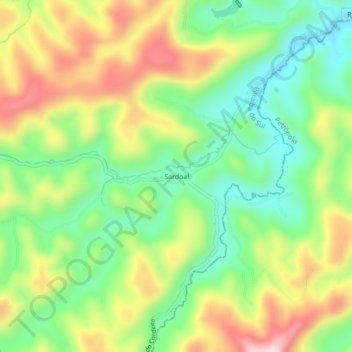 Topografische Karte Sardoal, Höhe, Relief