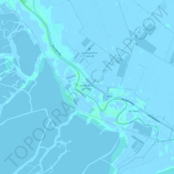 Topografische Karte Santa Maria di Piave, Höhe, Relief