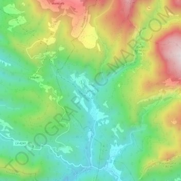 Topografische Karte Llinars, Höhe, Relief