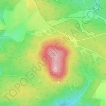 Topografische Karte Großer Auerberg, Höhe, Relief