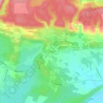 Topografische Karte Gattigues, Höhe, Relief