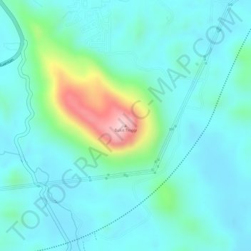 Topografische Karte Bukit Tinggi, Höhe, Relief
