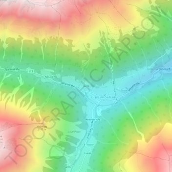 Topografische Karte Bichl, Höhe, Relief