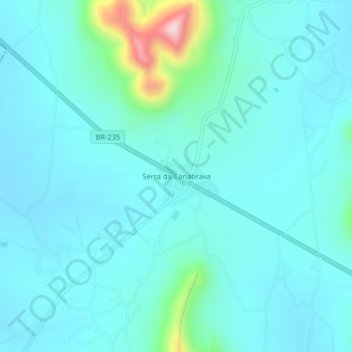 Topografische Karte Serra da Canabrava, Höhe, Relief