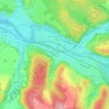 Topografische Karte Basses, Höhe, Relief