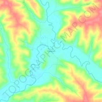 Topografische Karte Polsgrove, Höhe, Relief