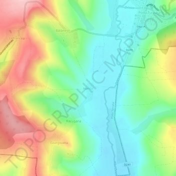 Topografische Karte Hanța, Höhe, Relief