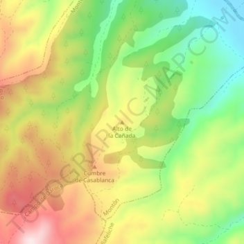 Topografische Karte Alto de la Cañada, Höhe, Relief