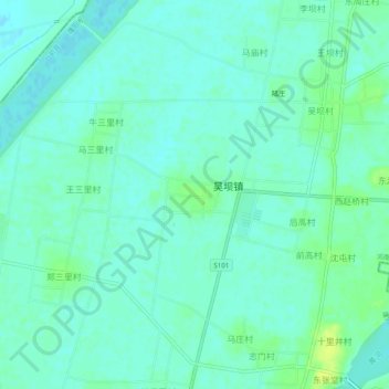 Topografische Karte 晋城村, Höhe, Relief