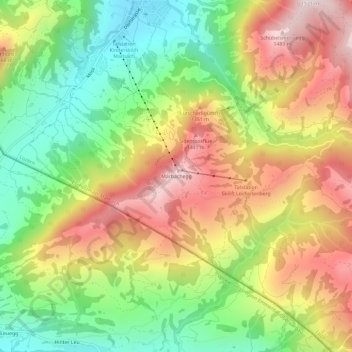 Topografische Karte Marbachegg, Höhe, Relief
