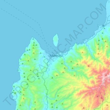 Topografische Karte Mamuju, Höhe, Relief
