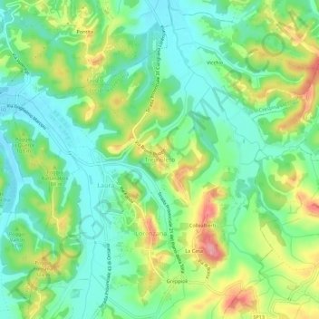 Topografische Karte Tremoleto, Höhe, Relief