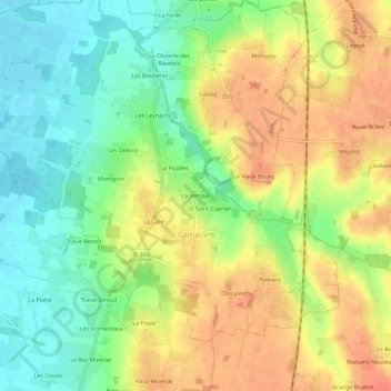 Topografische Karte La Vernaie, Höhe, Relief