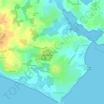 Topografische Karte La Maison Neuve, Höhe, Relief