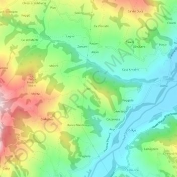Topografische Karte Vei, Höhe, Relief