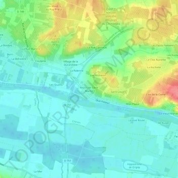 Topografische Karte Repos de Saint-Martin, Höhe, Relief