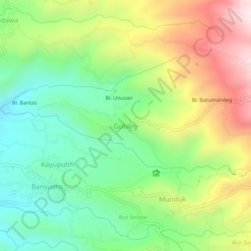 Topografische Karte Gobleg, Höhe, Relief
