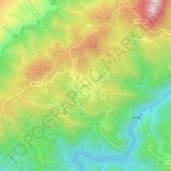 Topografische Karte Seirós, Höhe, Relief