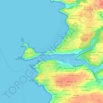 Topografische Karte La Batterie du Treize, Höhe, Relief