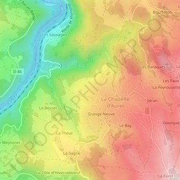 Topografische Karte Prat Communal, Höhe, Relief
