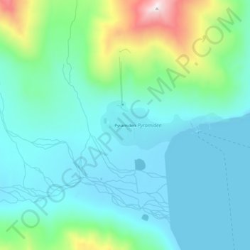 Topografische Karte Pyramiden, Höhe, Relief