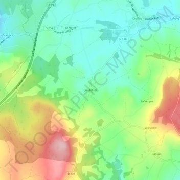 Topografische Karte Le Montel, Höhe, Relief