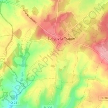 Topografische Karte La Borie, Höhe, Relief