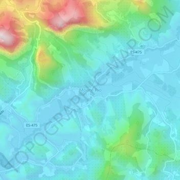 Topografische Karte Monte Pio, Höhe, Relief