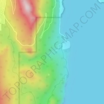 Topografische Karte Cascada de los Duendes, Höhe, Relief