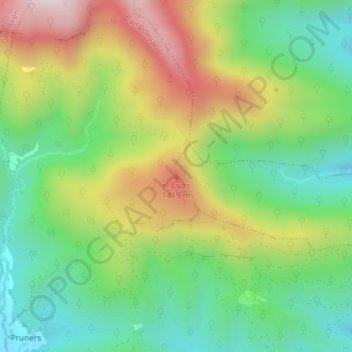 Topografische Karte el Cuàs, Höhe, Relief
