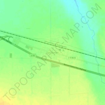 Topografische Karte San Simon, Höhe, Relief