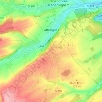 Topografische Karte Saint-Pierre, Höhe, Relief