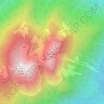 Topografische Karte Silver Peak, Höhe, Relief