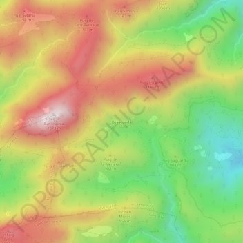 Topografische Karte Bassegoda, Höhe, Relief