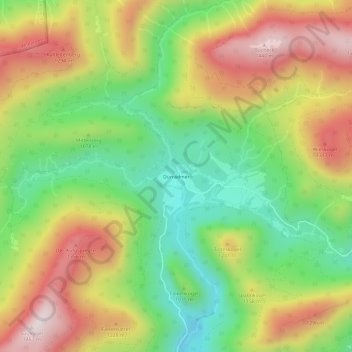 Topografische Karte Dürradmer, Höhe, Relief