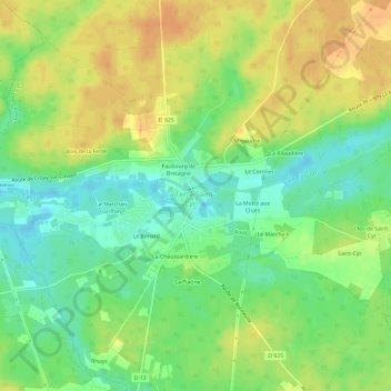 Topografische Karte Le Bourg, Höhe, Relief