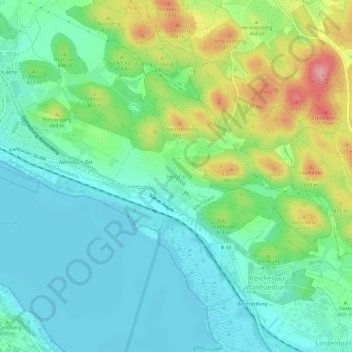 Topografische Karte Hegne, Höhe, Relief
