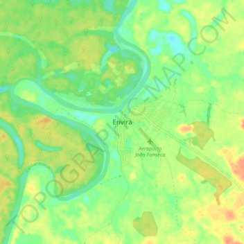 Topografische Karte Envira, Höhe, Relief