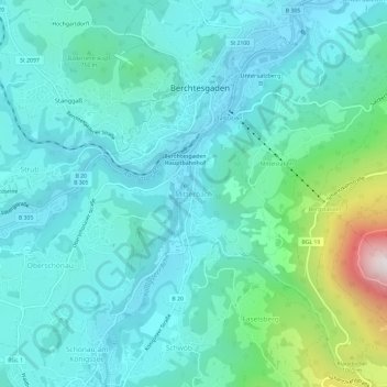 Topografische Karte Mitterbach, Höhe, Relief