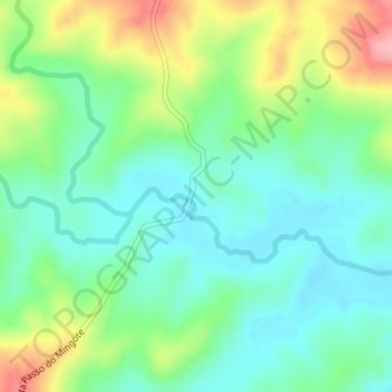 Topografische Karte Passo do Mingote, Höhe, Relief
