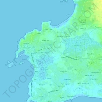 Topografische Karte Kerameil, Höhe, Relief