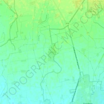 Topografische Karte Gradella, Höhe, Relief