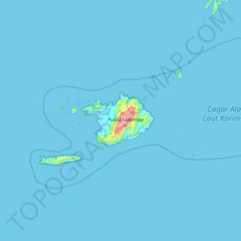 Topografische Karte Karimata Island, Höhe, Relief
