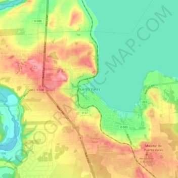 Topografische Karte Puerto Varas, Höhe, Relief