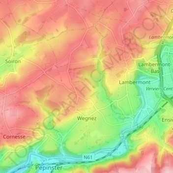 Topografische Karte Val du Fiérain, Höhe, Relief